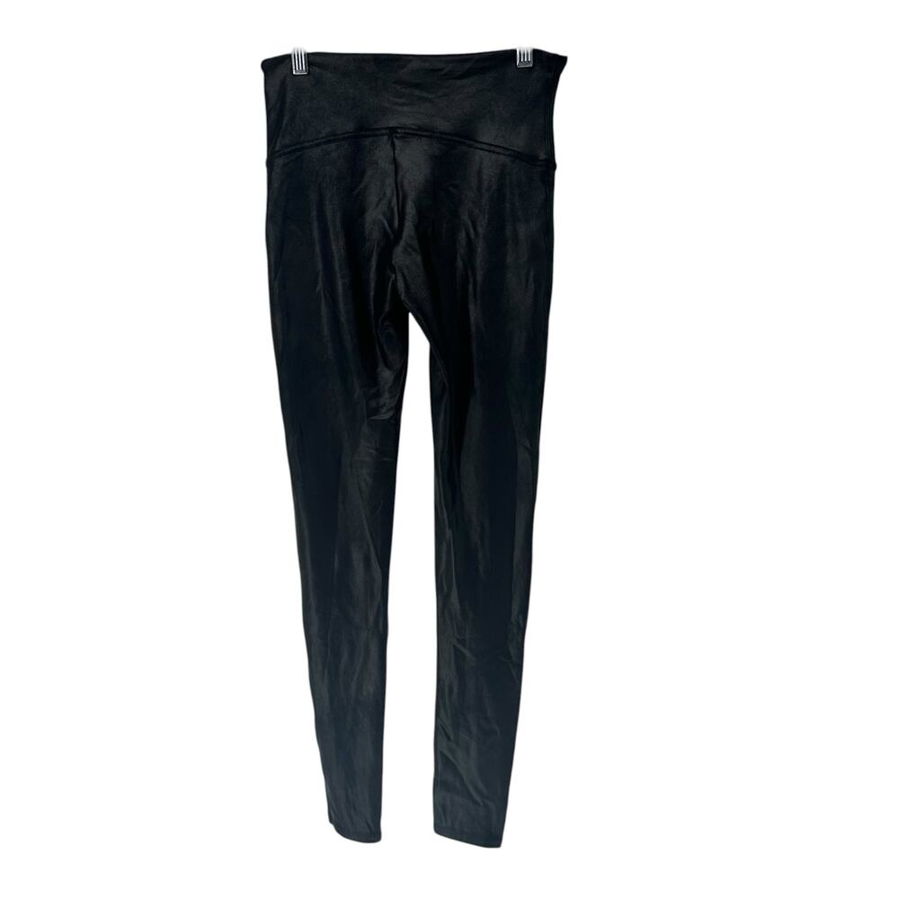 Spanx Black Faux Leather Moto Ankle Leggings Size Medium